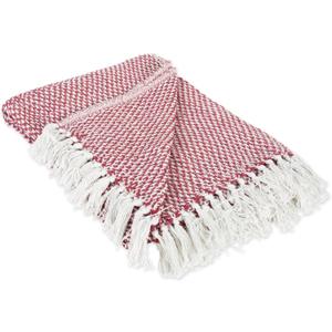 DII 100% Cotton Basket Weave Throw for Indoor/Outdoor Use Camping Bbq's Beaches Everyday Blanket, 50 x 60, Woven Stripe
