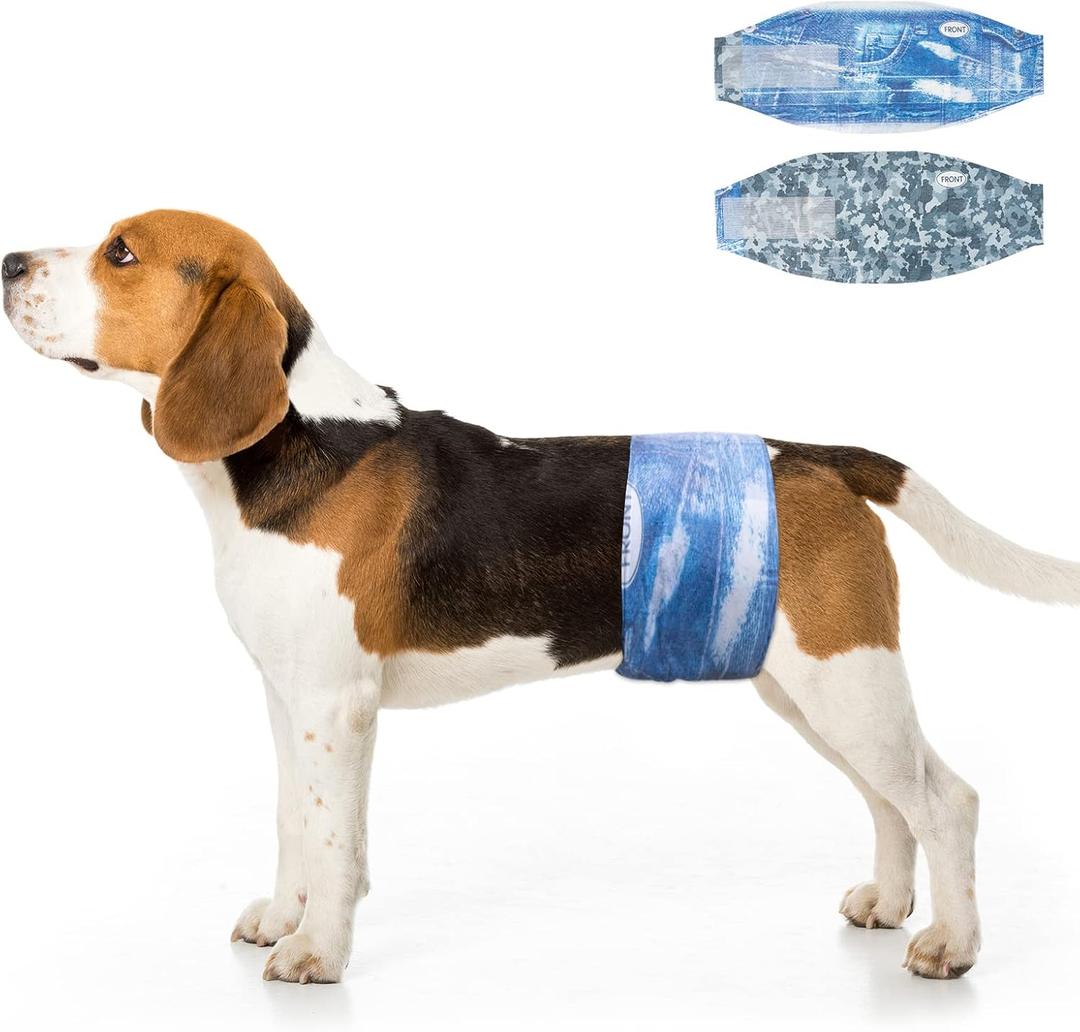 Dono Dog Diapers Male Disposable Male Dog Wraps, 48 Count Wider Doggie Puppy Diapers Male Belly Bands, Super Absorbent, Leak-Proof Fit, Excitable Urination, Incontinence, S (Small (12-19inch))
