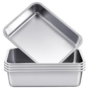 4 Pack 32 L Stainless Steel Commercial Bus Tubs