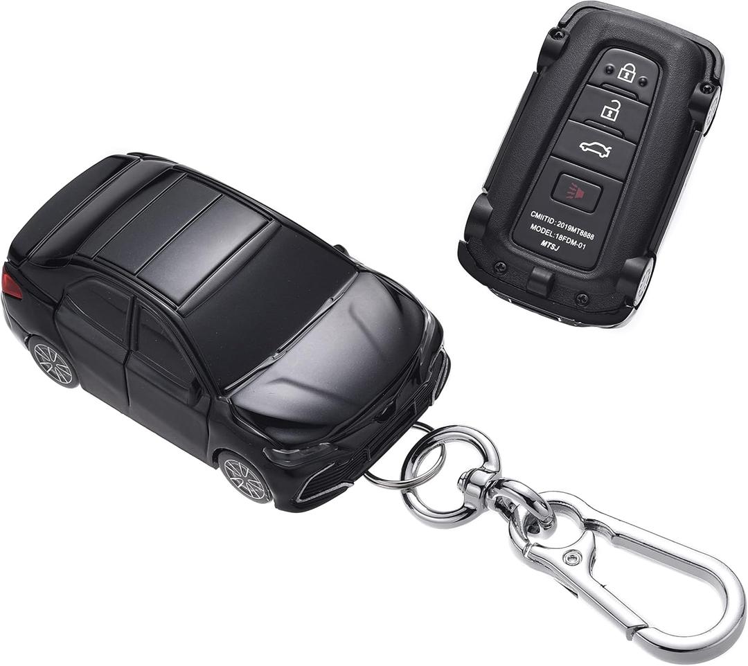 for Toyota Key Fob Cover Car Styling Protection Key Shell - Key fob case Compatible with Toyota Camry, Corolla, RAV4, Highlander Avalon C-HR GT86 Prius Smart Remote Key - Black