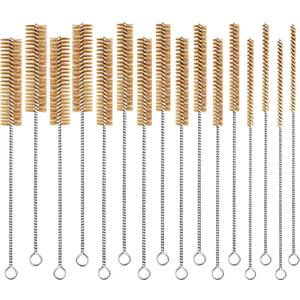 16pcs Brass Wire Brush Tube Cleaning Brush 12" Round Brushes Kit | Long Bore Brush Metal Bristle Cleaning for Pipe, Tube, Auto Parts, Engine 2 Set for (6mm/8mm/12mm/15mm/18mm/20mm/22mm/25mm)