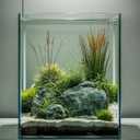 2 Gallon Glass Fish Tank, Easy to Maintain Small Aquarium for Betta/Snails/Shrimp and Aquatic Planting.