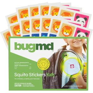 BugMD Squito Stickers Mosquito Repellent Patch Stickers for Kids (78 Stickers), Safe & Effective Insect Repellent Patches for Toddlers, Kids, Camping, Beach & Outdoor Essentials BugMD Squito Stickers Mosquito Repellent Patch Stickers for Kids (78 Stickers), Safe & Effective Insect Repellent Patches for Toddlers, Kids, Camping, Beach & Outdoor Essentials