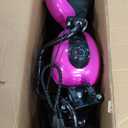 ELEMARA Electric Dirt Bike, 15 mph & 150lb Max, 24V Ride on Toy for Big Kids w/LED Lights & Power Display,Chain-Driven Motor,Twist-Grip Throttle, Shock Springs,Handbrake,12" Air-Filled Tires-Pink