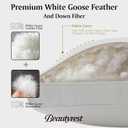 2 x Beautyrest Goose Feather Down Fiber Gusseted Pillows, Firm Hotel Pillow Luxury Bed Pillows, 100% Cotton Cover, King Size Set of 2