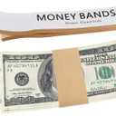 3 x L LIKED 300 PCS Money Bands for Cash, Blank Self Adhesive Currency Straps Bill Wrappers Natural Kraft Brown
