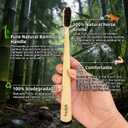 Horse Bristle Bamboo Toothbrush (5-Pack) - Natural Premium Wild Horse Bristles - 100% Biodegradable & Eco-Friendly - No Plastic, No Nylon - Self-Standing Design - Natural Toothbrushes