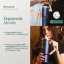 DriftFlow 40 oz Tumbler  180 Rotating Handle & Rotating Straw Lid, Double-Wall 18/8 Stainless Steel, Leak-Proof, Keeps Drinks Hot 13h/Cold 25h  Midnight Blue with 3D Gold Embossing