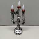 TURNMEON 2 Pack Halloween Decorations Halloween Candles LED Candelabra 3 Flickering Lamp Light Up Battery Operated Candles Holder Flame Less Bat Decor Indoor Table Home Party