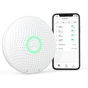 Airthings 2930 Wave Plus - Radon & Air Quality Monitor, Battery Powered (CO2, VOC, Humidity, Temp, Pressure) (White)