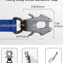 Joytale Tactical Dog Leash Heavy Duty, 4-6FT Shock Absorbing Bungee Lead with 2 Padded Handle, Metal Carabiner Clip, Car Seatbelt, Strong No Pull Leash for Medium Large X-Large Dogs, Navy Blue