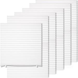 6 Pack Temporary Light Filtering Paper Shades for Windows,Paper Pleated Blinds with Adhesive,No Tools No Drilling Free Cut Size Temporary Room Darkening Shades (White) 90x180cm
