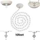 10 Feet Heavy Duty White Chain with 5" Light Canopy Kit for Chandelier, Swag Light Kit Light Fixture Mounting Bracket for Hanging Light
