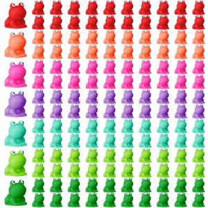Huwena Resin Mini Frogs Figurines Cute Frog Miniature Figurines Home Decor Garden Tiny Frogs Ornaments Miniature Animals Moss Landscape Cake Decor Frog Party Decor(Fresh Color,140 Pcs)