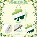 St Patricks Day Wreath St Patricks Day Door Decorations Shamrock Decorations Shamrock Wreath Hanging Sign Wooden Front Door Hanger for Porch Wall Indoor Home Decor