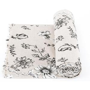 Linen Floral Fabric by The Yard - Upholstery Fabric by The Yard Sewing Quilting Fabric 62 Inch Width for Chairs Sofas Tablecloth Curtains Reupholstery DIY - 3 Yard (Farmhouse Peony)