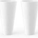 Kante Tall Round Planter Set of 2, 18 Inch Tall Decorative Planter Pots for Outdoor Indoor Garden Patio Front Porch (White)