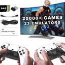 CWZZ Wireless Retro Game Console,4K HDMI Output Plug and Play Retro Video Games for Tv,20,000+ Games,with Dual 2.4G Wireless Controllers(64G),Great for Easter Gifts,White