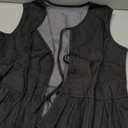 SHENHE Women's Y2k Tie Front Denim Vest V Neck Ruffle Hem Sleeveless Peplum Jean Top Shirt S