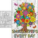 Giant Mandala Coloring Poster for Adults Large Coloring Poster Small Steps Every Day Big Jumbo Color Sheet Pages Books Tablecloth Art Craft DIY Activity for Kids Adults Party Game Supplies Decoration