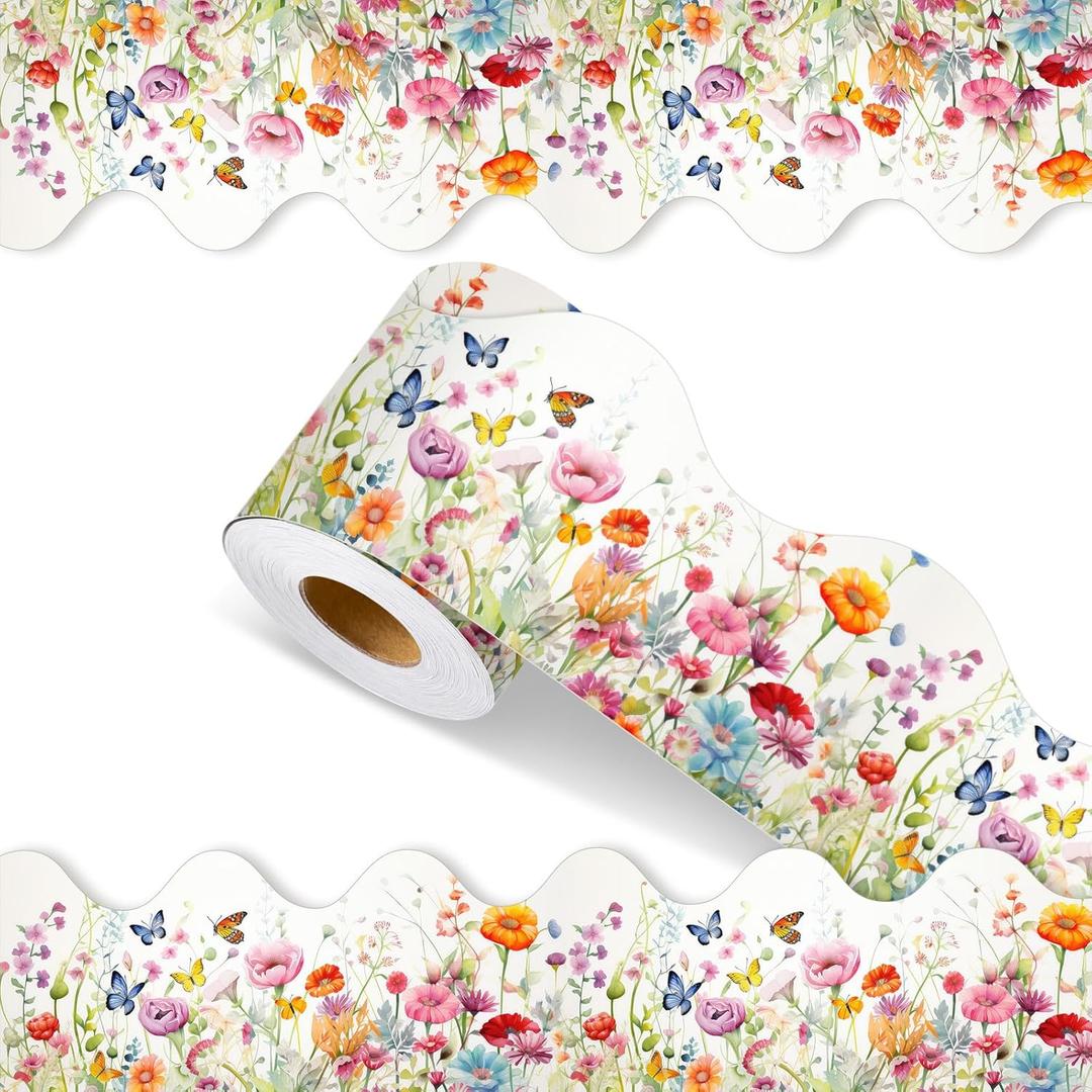 65 Feet Summer Bulletin Board Borders Wildflower Bulletin Border Board Spring Wildflower Straight Wavy Scalloped Trim Borders for Classroom Office Home Decor 65 Feet Summer Bulletin Board Borders Wildflower Bulletin Border Board Spring Wildflower Straight Wavy Scalloped Trim Borders for Classroom Office Home Decor