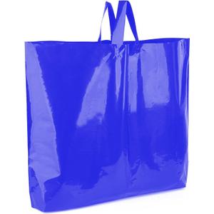19.5x15 Large Plastic Shopping Bags with Handles - 3 Mil Thick Heavy Duty Blue Merchandise Bags for Small Business, Boutique & Retail - Glossy Gift Bags (60 Pack)