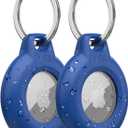 Belkin Waterproof Apple AirTag Secure Holder with Key Ring - Durable Scratch-Resistant AirTag Case, Protective Keychain Accessory for Keys, Pets, Luggage, Backpacks, and More - Blue (2-Pack)