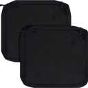 Outdoor Chair Cushion Covers 2 Pack, No Insert! Patio Cushion Covers Replacement 22" x 18.5" x 3", Black(Covers ONLY)