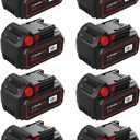 18v Battery Replacement for Milwaukee M18 Battery,High-Capacity Batteries Compaitble with Milwaukee Tools and Charger,2024 Version/New Patented (Black, 8Pack)