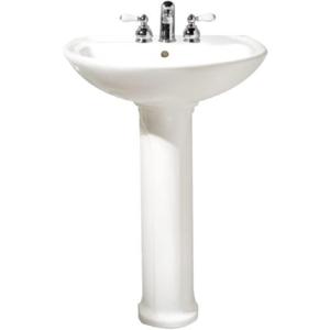 American Standard 0236.411.020 Cadet Pedestal Top and Leg with 4-Inch Centerset Holes, White