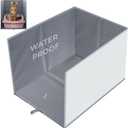 24" L16.92" W16.14" H Foldable Cat Litter Box Enclosure Splash Guard with Removable Mat Large High Sided for Litter Pan Water Resistant Easy Clean Anti-Leakage Pee Shields Privacy Screen