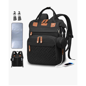 Diaper Bag Backpack Baby Bag for Mom Dad with Changing Pad, 19 Pockets, Large Waterproof Travel Baby Girl Boy Toddle Diaper Bag with Insulated Pocket, Baby Shower Gifts, Black