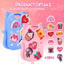 Mity rain Valentine Cat Silicone Case for Touchland Mist 1 FL OZ Hand Sanitizer Spray, Portable Travel Keychain with 10 Love Charms, Ideal Valentine’s Day Gifts for (Him/Her) your belove