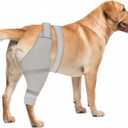 Dog Rear Leg Sleeve to Prevent Licking - Comfortable Recovery Sleeve for Back Hind Leg, Wound Recovery After Surgery for Torn ACL/CCL TPLO, Cone Alternative,Upgraded Threaded Opening (Light Grey)