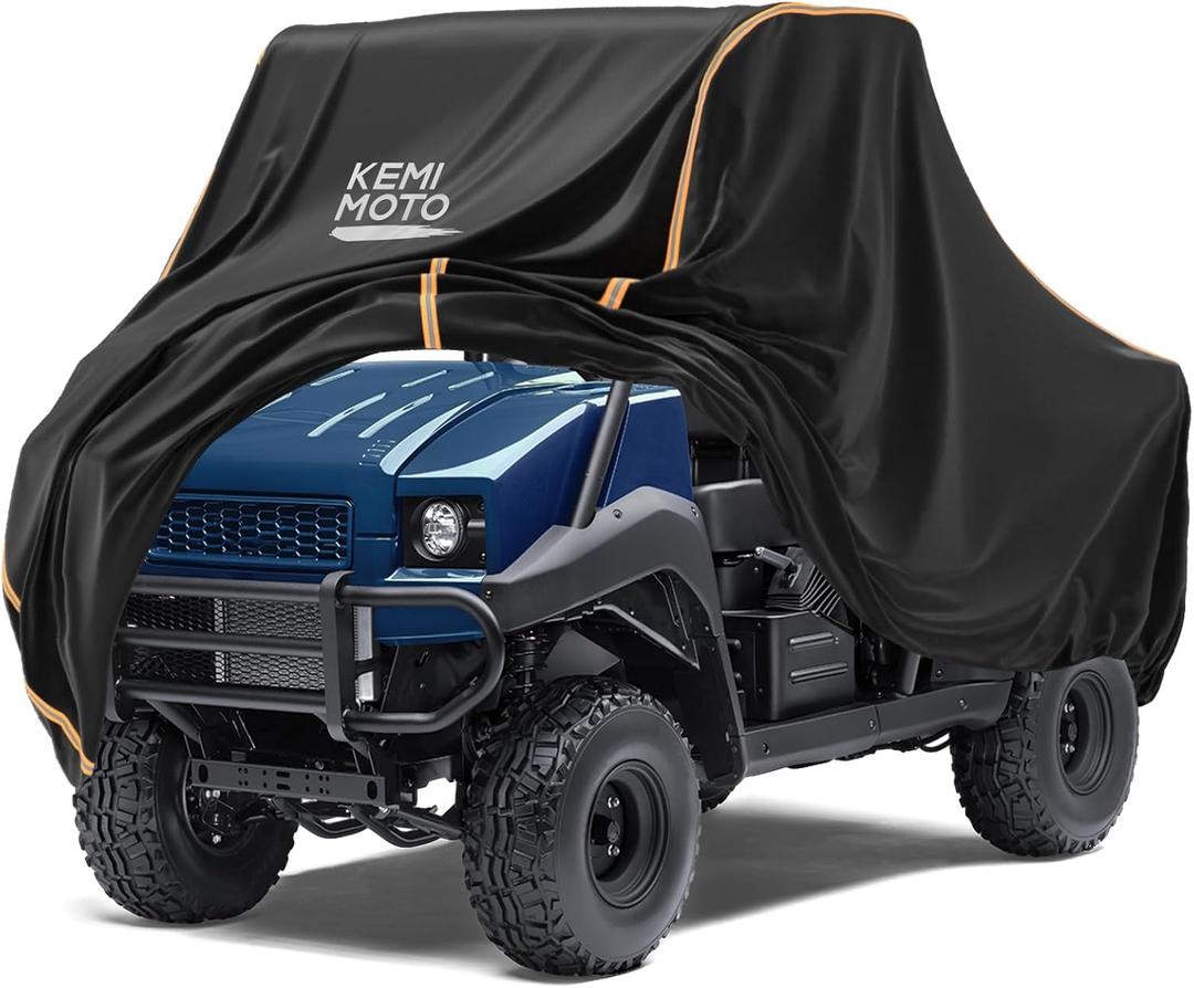 KEMIMOTO UTV Cover, All-Weather Protection UTV Cover Two Seater Compatible with Kawasaki Mule 4000/4010 Can-Am Defender Ranger XP 1000 WOLVERINE RMAX2 Pioneer UFORCE, 2-3 Seaters 140" x 75" x 58" (Large)
