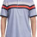 Men's Golf Polo Shirts Short Sleeve Dry Fit Performance Moisture Wicking Print Collared Golf Shirts for Men (Large, Silver Grey Pattern)