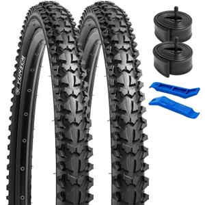 YUNSCM 2-PCS 20" Bike Tires 20 x 1.95/53-406 and 20" Heavy Duty Bike Tubes Schrader Valve Compatible with 20x1.90 20x1.95 20x2.0 Bike Bicycle Tires and Tubes (Y-755)