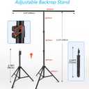White Black Screen Backdrop with Stand Kit, 6.5x6.5ft T-Shape Background Support Stand with 6.5x6.5ft Black and White Chromakey Screen Backdrop for Streaming, Zoom, Photography