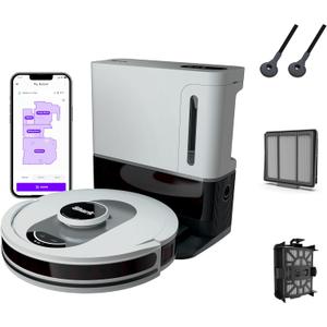 Shark AI Ultra Voice Control Robot Vacuum with Matrix Clean Navigation, Home Mapping, 60-Day Capacity, XL Self-Empty Base for Homes with Pets, Carpet & Hard Floors, Cool Grey