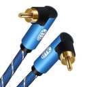 EMK 90 Degree Subwoofer Cable RCA Cable Male to Male Digital Coaxial Audio Cable for Subwoofer, TV, Sound Bars, Amplifier,Speaker (10Feet/3M)