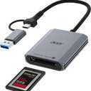 Acer CFexpress Type B Card Reader, 10Gbps USB 3.2 Gen 2 CF Express Type B Card Adapter, 2-in-1 USB-C&USB-A CFB Card Reader Compatible with iPhone 17/16/15, Laptop, MacBook Neo/Pro/Air, iPad, Android