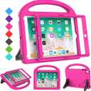 SUPLIK Kids Case for iPad 5th/6th Generation(9.7 inch, 2017/2018), iPad Air 2/1 & Pro 9.7 Case with Screen Protector, Durable Protective Cover with Handle Stand for Apple iPad 5/6 Gen, Pink
