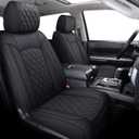YIERTAI Tundra Seat Covers Compatible with Toyota Tundra 2008-2022 2023 2024 2025 2026 Crewmax Double Cab SR5 Limited Platinum TRD Pro Tundrasine 1794 Edition Waterproof Leather (5 PCS Full Set/Black)