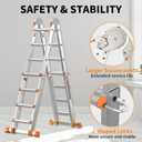 Valeo Ladder 17FT,A Frame Extension Ladder,Multi Position 5 Step Ladder