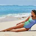 Viottiset Women's Ruched Drawstring One Piece Swimsuit Tummy Control High Cut 2025 Bathing Suit (L)