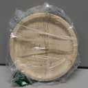 Travertine Tray, Small Ceramic Vanity Tray for Bathroom Counter Decor, Round Marble Decorative Trays for Coffee Table (Beige, Small Size) (5.9")