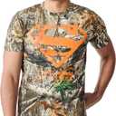 Bioworld Superman Blaze Orange Logo Men's Camo Crew Neck Short Sleeve T-Shirt (XL)