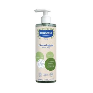 Mustela Certified Organic Cleansing Gel - Natural Hair & Body Wash with Olive Oil & Aloe Vera - For Baby, Kid & Adult - Fragrance Free, Tear Free, Vegan & Biodegradable - 13.52 fl. oz.