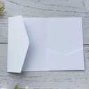 White Matte Invitation Pocket Folders With Envelopes For Wedding Engagement Bridal Shower Baby Shower Birthday 20 sets (white)