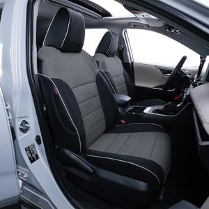 EKR Rav4 Seat Covers Custom Fit for Toyota Rav4 (Only Hybrid) 2019-2025 LE,XLE,XLE Premium,Limited,Woodland Edition, Leather Car Seat Cover Full Set for SUV,Faux Leather(Black/Gray)